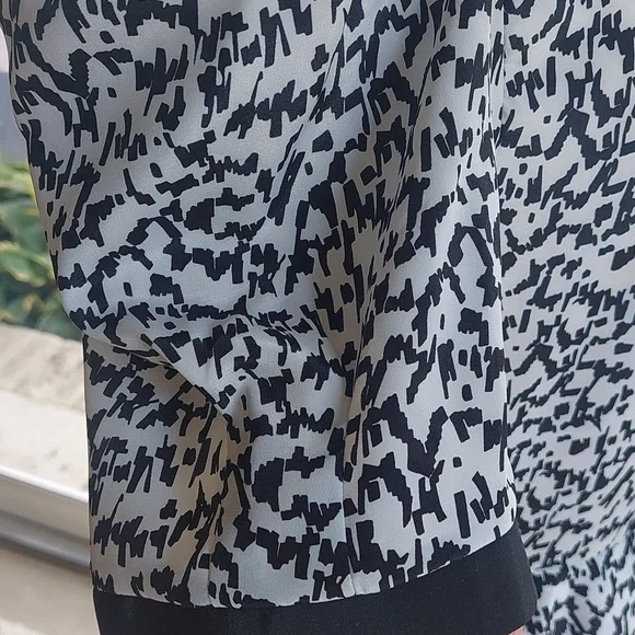 Liz Robert's 1980s Black and White with bow short sleeve Dress size 8 - Picture 3 of 10